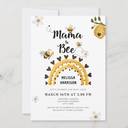 Mama wordt Bee Baby Shower Kaart (Voorkant)