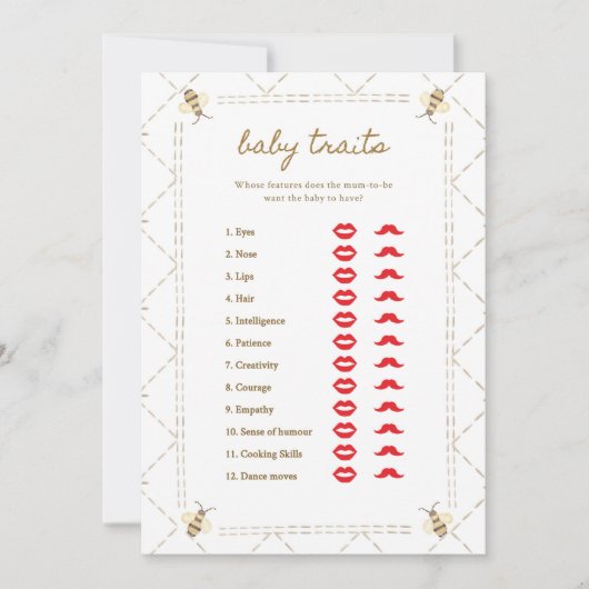 Mama Wordt Bij Baby Shower Baby Eigenschappen Spel Kaart (Voorkant)