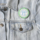 Mama wordt Blue & Green Baby shower Button (In situ)
