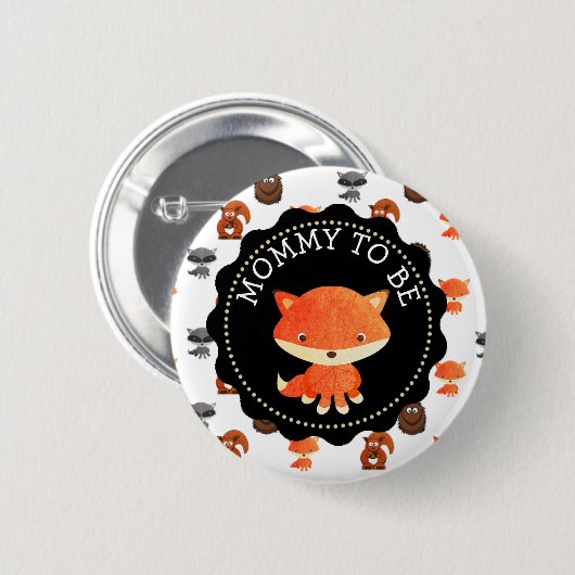 Mama wordt Button Woodlands Creatures Thema (Voorkant /achterkant)