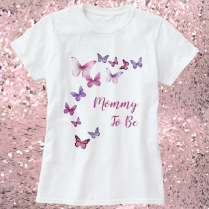 Mama wordt een klein vlindertje Baby shower T-shirt
