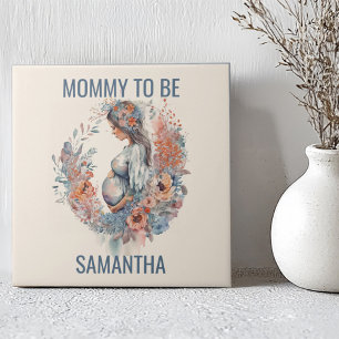 Mama wordt Floral Waterverf Moederdag Tegeltje