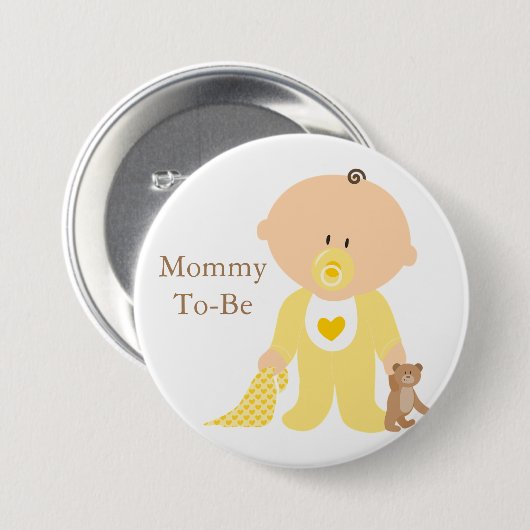 Mama wordt gele Baby Button (Voorkant /achterkant)