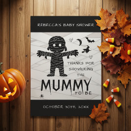 Mama wordt Halloween Baby shower Foto Bedankkaart