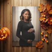 Mama wordt Halloween Baby shower Foto Bedankkaart