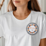 Mama wordt Herfst Halloween Coquette Bows Ronde Button 5,7 Cm<br><div class="desc">Schattigee en kokette Halloween kleuren zwart,  sinaasappel en witte bogen ontwerp met een zwart-witte achtergrond controleren.</div>