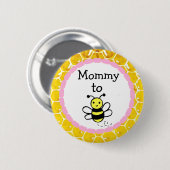 Mama wordt het Baby shower van het meisje Ronde Button 5,7 Cm (Voorkant /achterkant)