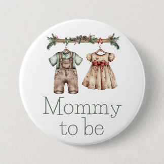 Mama wordt kerst baby pin ronde button 7,6 cm