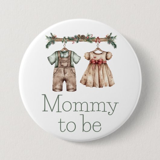 Mama wordt kerst baby pin ronde button 7,6 cm (Voorkant)