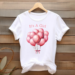 Mama Wordt Moeder Roze Ballonnen Het Is Een Meisje T-shirt
