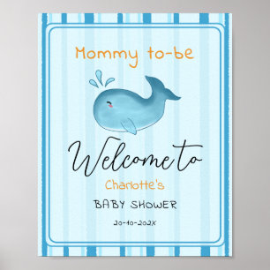 Mama Wordt Mooi Walvis Baby Shower Welkom Poster