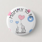 Mama wordt olifant Baby shower Button (Voorkant)