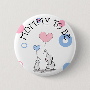 Mama wordt olifant Baby shower Button