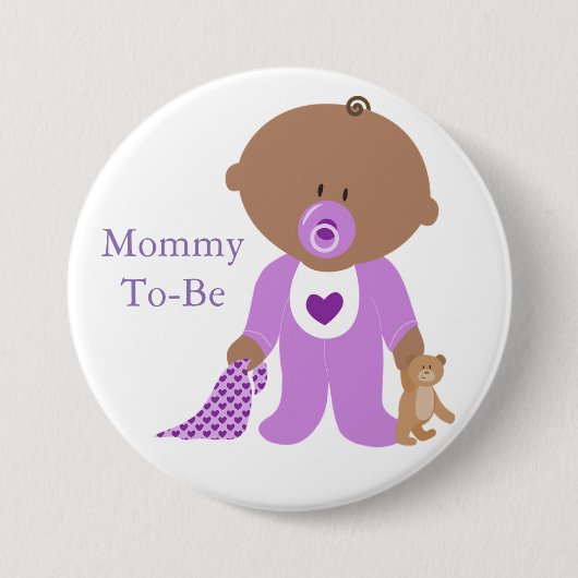 Mama wordt Paarse Baby Button (Voorkant)
