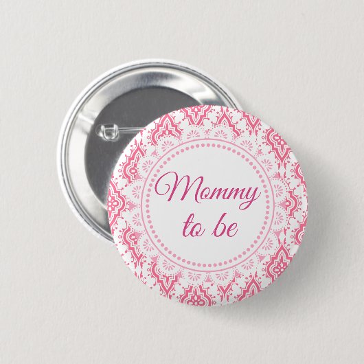Mama wordt Pink Lacey Baby shower Button (Voorkant /achterkant)
