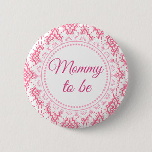 Mama wordt Pink Lacey Baby shower Button