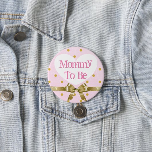Mama wordt roze en gouden Baby showers Button (In situ)