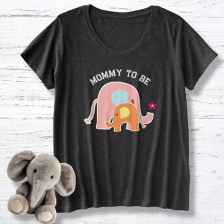 Mama Wordt Roze Olifant met Baby Grote Maat T-shirt