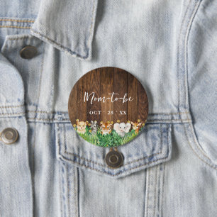 Mama wordt Rustic Safari Baby shower Button