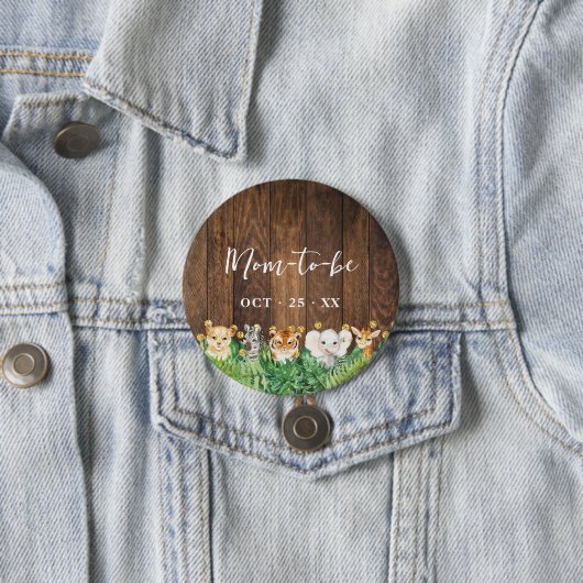 Mama wordt Rustic Safari Baby shower Button (In situ)