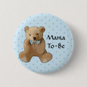 Mama wordt Teddy Bear Baby shower Button (Voorkant)