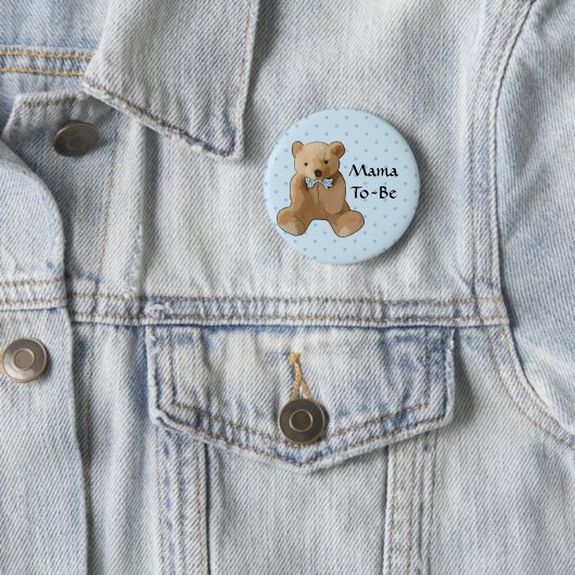 Mama wordt Teddy Bear Baby shower Button (In situ)