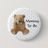 Mama wordt Teddy Bear Baby shower Button (Voorkant)