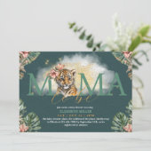 Mama Wordt Tijger Dier Wilde Baby Meisje Shower Kaart (Staand voorkant)