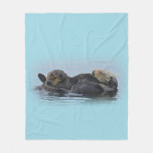 Mama Zee Otter en haar baby, Fleece Blanket Deken (Voorkant)
