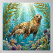 Mama Zeeleeuw en Puppenkraam Poster (Voorkant)