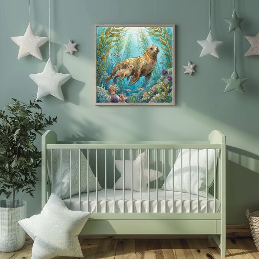 Mama Zeeleeuw en Puppenkraam Poster