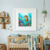 Mama Zeepaard en Bak met Jongen Poster