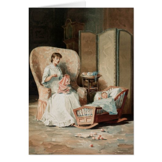  mama zit bij haar Baby Moederdag Kaart (Voorkant)