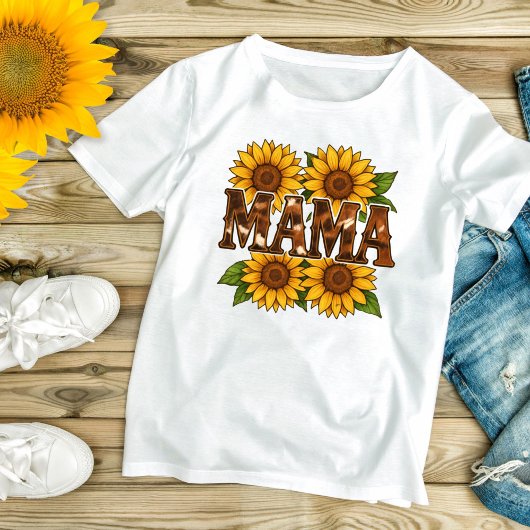 Mama Zonnebloemen Cadeau Voor Mama Moederdag Trend T-shirt