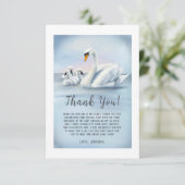 Mama zwaan met baby's Baby shower Bedankkaart (Staand voorkant)