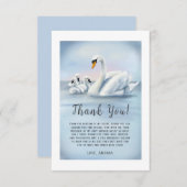 Mama zwaan met baby's Baby shower Bedankkaart (Voorkant / Achterkant)