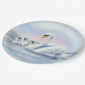 Mama zwaan met baby's Baby shower Papieren Bordje (Gekanteld)