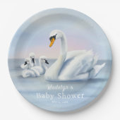 Mama zwaan met baby's Baby shower Papieren Bordje (Voorkant)