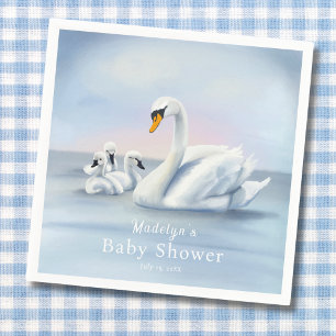 Mama zwaan met baby's Baby shower Servet