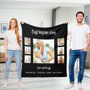 Mama zwart wit foto collage Moederdag Fleece Deken