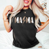 Mama Zwart & wit Luipaard Print Verjaardag T-shirt