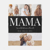 Mama zwart-wit moden typografie 4 foto fleece deken (Voorkant)