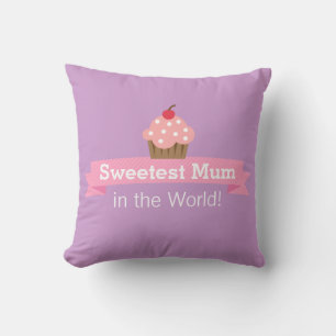 Mamaatje Roze Cupcake Paars Kussen