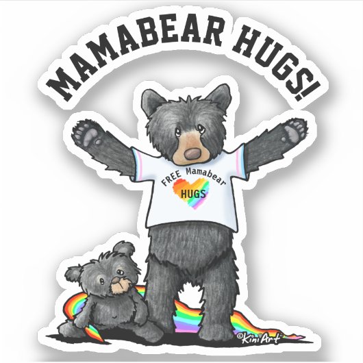 Mamabear Hugs Sticker (Voorkant)