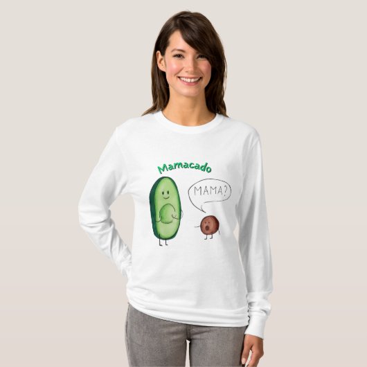 Mamacado Funny Avocado Mom Design – Schattige Pun  T-shirt (Voorkant volledig)