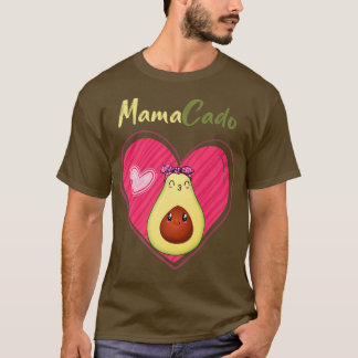 Mamacado Grappige Schattige Avocado Zwangere Moede T-shirt