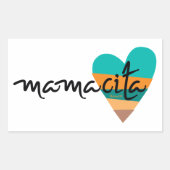 Mamacita ・ 80's hart rechthoekige sticker (Voorkant)