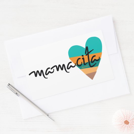 Mamacita ・ 80's hart rechthoekige sticker (Envelop)