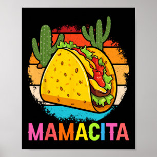 Mamacita Grappige Taco Cactus Cinco De Mayo Feest Poster