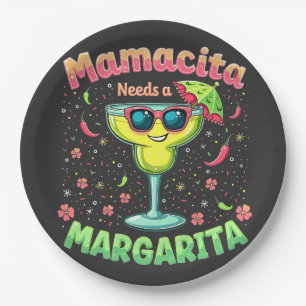 Mamacita heeft een Margarita Cinco de Mayo-feest n Papieren Bordje